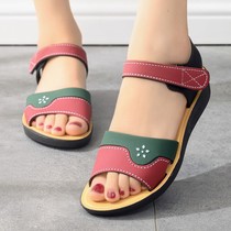 New summer mother shoes women wear flat students Korean soft bottom non-slip middle-aged and elderly pregnant women sandals