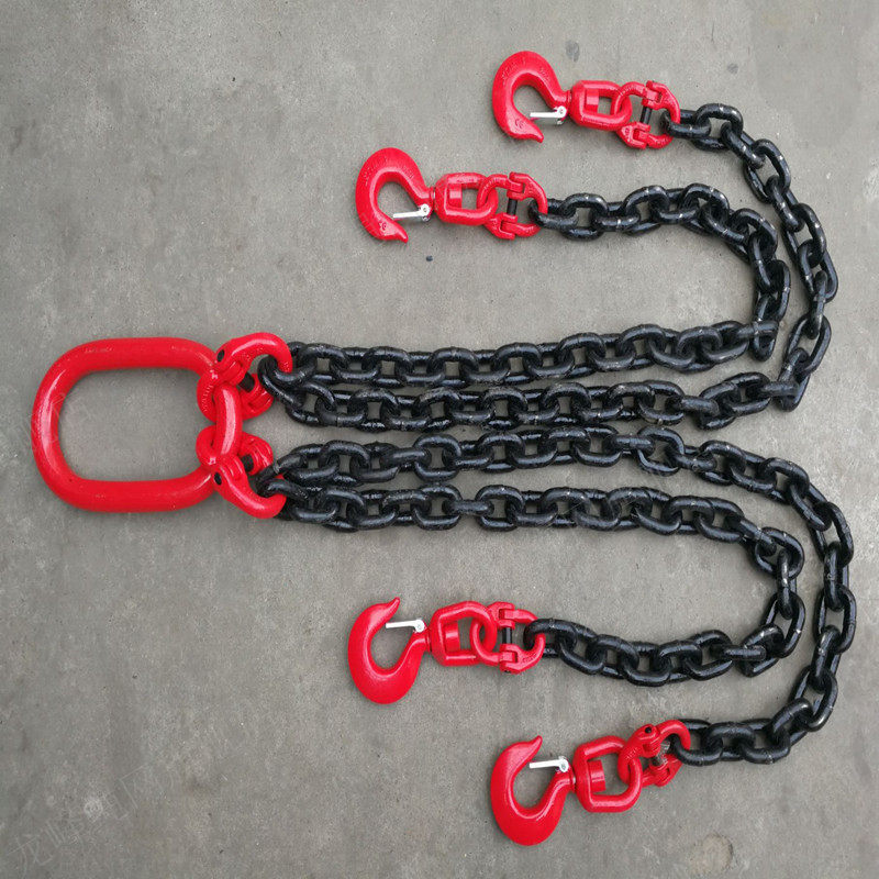 Rotating lifting hook lifting chain hanger goods hook chain sling with four-legged chain Sool 20 ton 1 5 m 4 legs