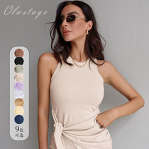 OLASTAGE Australian designer brand RUNAWAY New ins sleeveless lace-up dress multicolor