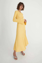 OLASTAGE designer brand hansengretel new pint mango yellow strap jacket half skirt suit