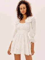 OLASTAGE Australian designer brand for love lemonds playful lotus leaf lace embroidered dress