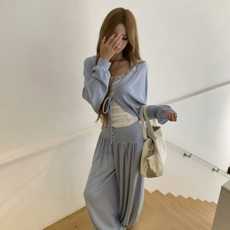 Ootd Relaxed Style Outfit Batwing Sleeve Cardigan Set for Women 2026 Autumn and Winter New Straight-Leg Jogger Pants Three-Piece Set Ootd Relaxed Style Outfit Batwing Sleeve Cardigan Set for Women 2026 Autumn and Winter New Straight-Leg Jogger Pants Three-Piece Set