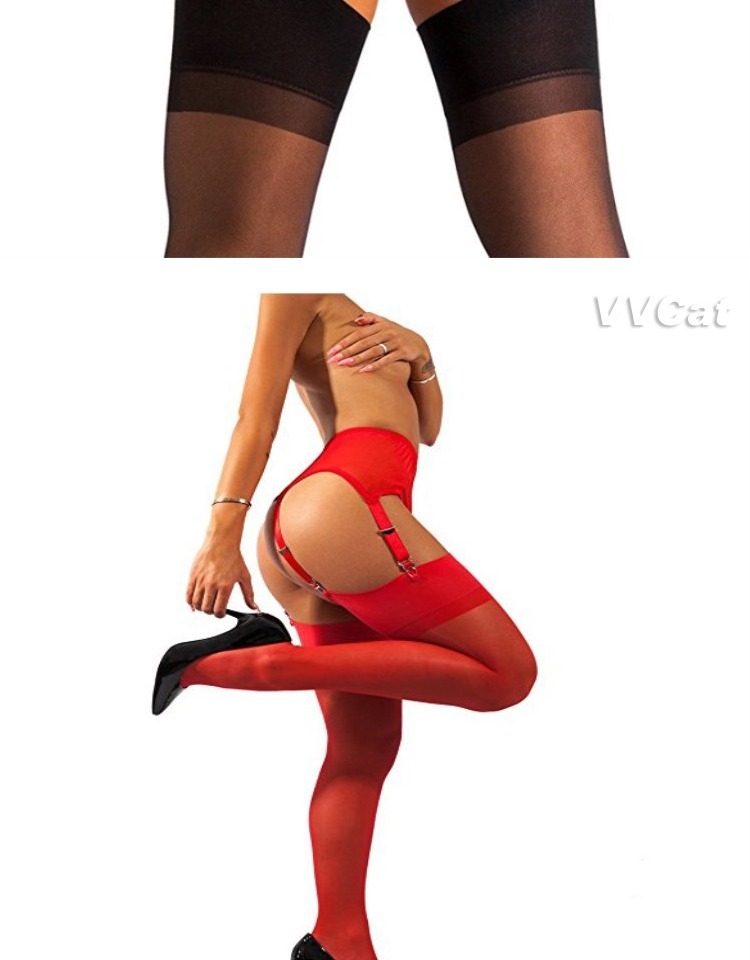 Xuất khẩu cửa hàng thoáng khí mỏng lưới kim loại sáu móc garter 6 vuốt móc hoang dã gợi cảm mạnh mẽ đen trắng đỏ - Nịt Tất dây đeo đùi thiết kế độc đáo