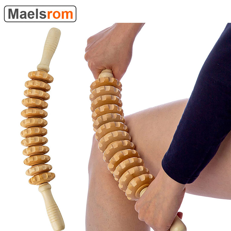 Wood Therapy Roller Massage Tool Handheld Cellulite Trigger-