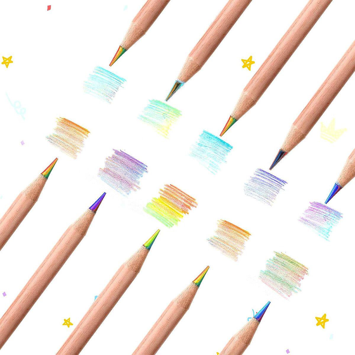 小红书同款色彩彩虹铅笔学生手账DIY绘画专用多色渐变七彩铅笔详情14