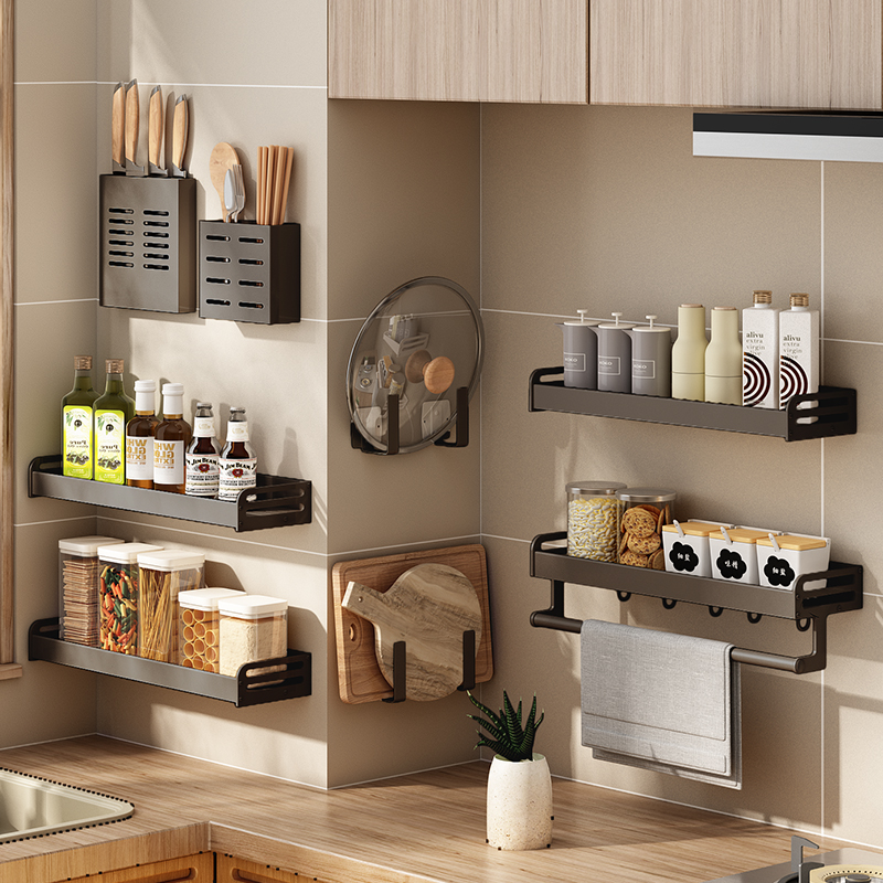 Kitchen Racks Seasoning products free of punching wall-hanging domestic knife Knife Chopping seasonings Divine Instrumental Pan Shovel Containing Racks-Taobao