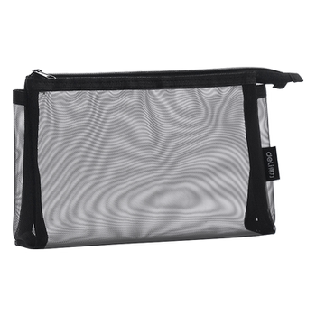 Deli pencil bag transparent mesh large capacity examination special learning black white primary school student storage bag portable pencil bag stationery bag mesh pencil bag boys style 2024 new pencil bag