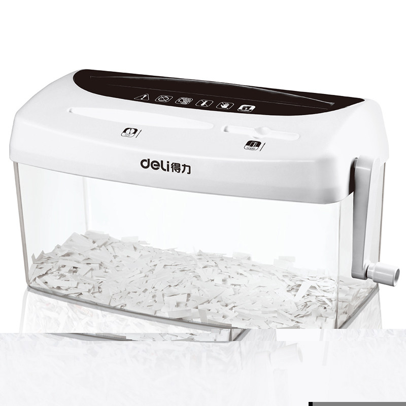 Deli 9935 Manual Shredder Office Dedicated Convenient Desktop A4 Paper Document Confidential Disc Card Quick Shredder Mini Small Household Paper Shredder Multi-Function Hand Shredder