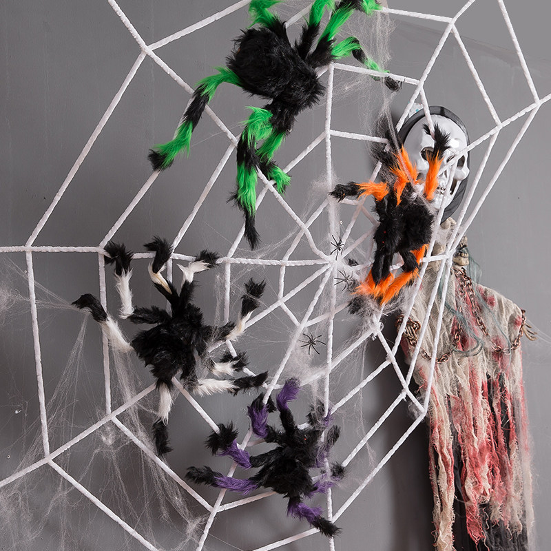 Halloween Props Spider Web Emulation Decorations Interior Whole People Props Pendant Horror Trinkets Spider Silk Decorations