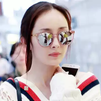 2021 new sunglasses female pink with degree myopia sunglasses Korean tide round face driving polarized glasses