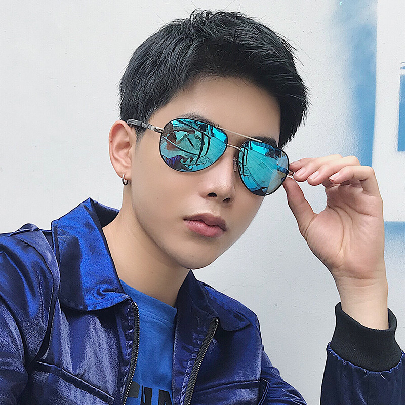 Dual-use Sunglasses Discoloration Glasses Men Polarized Sunglasses Male Tide Fishing Drive Driver Large Frame Clams Mirror Myopia