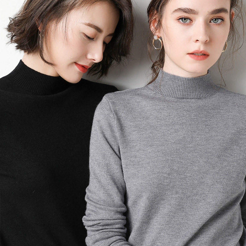 Bán cao cổ áo len cashmere nữ thân mặc ngắn mỏng dệt kim đáy áo len 2020 mùa xuân và mùa thu mới mặc bên ngoài lỏng lẻo