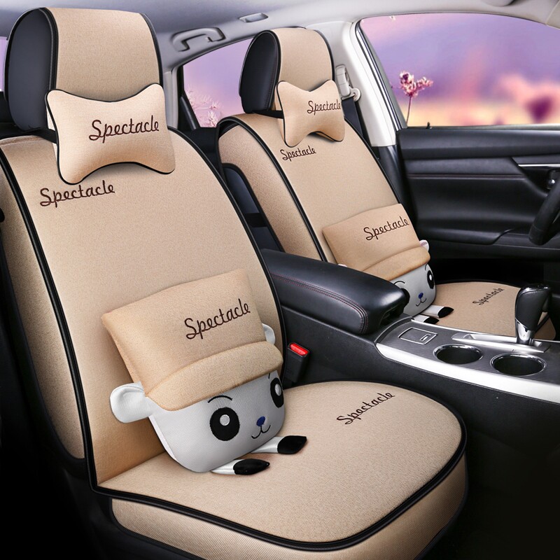 Car seat cover fully surrounded by fabric four seasons universal custom car special cotton canvas seat cover car cover cushion cover