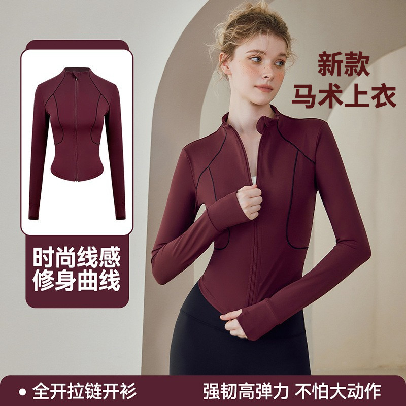 女性用乗馬用トップス／ジャケット、新スタイル、スリムフィット、通気性、スポーツアウトドア乗馬ウェア、長袖。