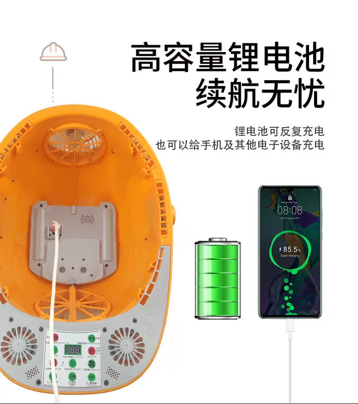 nón công trường Mũ bảo hộ lao động an toàn có quạt năng lượng mặt trời mũ điều hòa không khí lạnh làm mát có thể sạc mũ bảo hiểm
