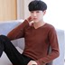 Áo len nam phiên bản Hàn Quốc của Slim mùa thu mới 2019 xu hướng hàng rào màu sắc trẻ trung áo len cổ chữ V - Kéo qua