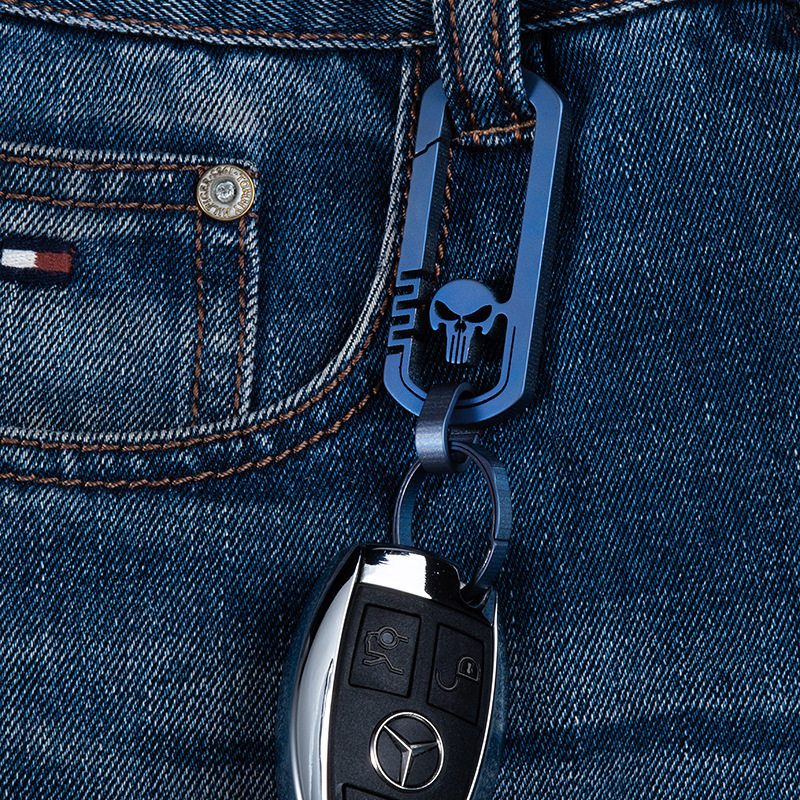 Брелок 惩罚者tc4钛合金挂扣个性纯钛钥匙扣男裤腰快挂便携一体式高弹性 EDC