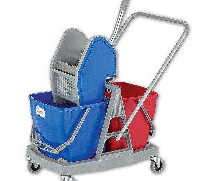 Chaobao double-Groove water squeezer 60L squeezing bucket washing mop bucket cloth bucket hand pressure squeezer cleaning truck