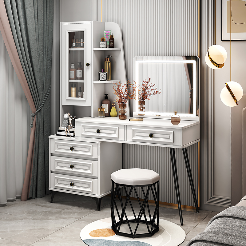 American-Style Dressing Table, Modern Bedroom, Simple 2026 New Model, Makeup Table, Master Bedroom Storage Desk, Mirror and Chest of Drawers Integrated