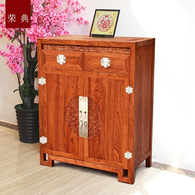 Nội thất Rongdian mới Tủ đựng giày bằng gỗ cẩm lai hedgehog của Trung Quốc Sơn Đông cũ cây du lối vào sảnh vào tủ lưu trữ công suất lớn - Buồng