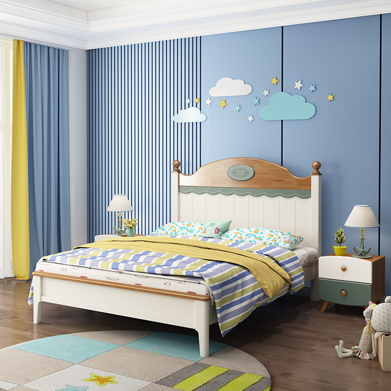 Full Solid Wood American Children Single Beds 1 5 m Boys 1 2 Girls Princess Bed Teen Student Bedroom Furniture