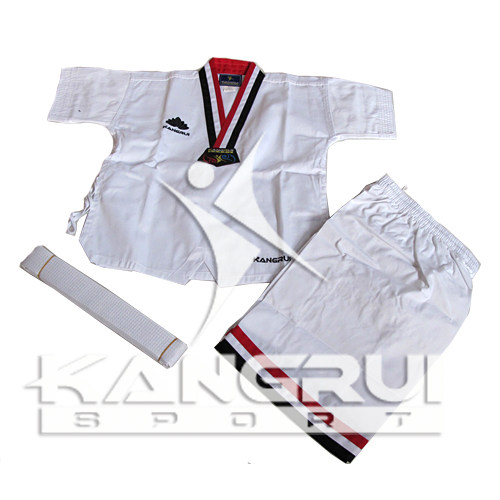KT122 summer taekwondo clothing 1 1-2 0m short-sleeved shorts diamond pattern polyester cotton children adult Kangrui