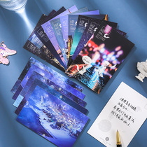 Creative luminous card paper handwritten postcard ins Wind Animation wind blank small card box inspirational quotations birthday wishes literary greeting card wall decoration card Korean simple sticker
