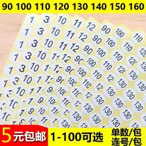 Size labeling Digital clothes wear-resistant stickers Household number stickers Digital stickers Sticky paper stickers Sticky Japanese label stickers