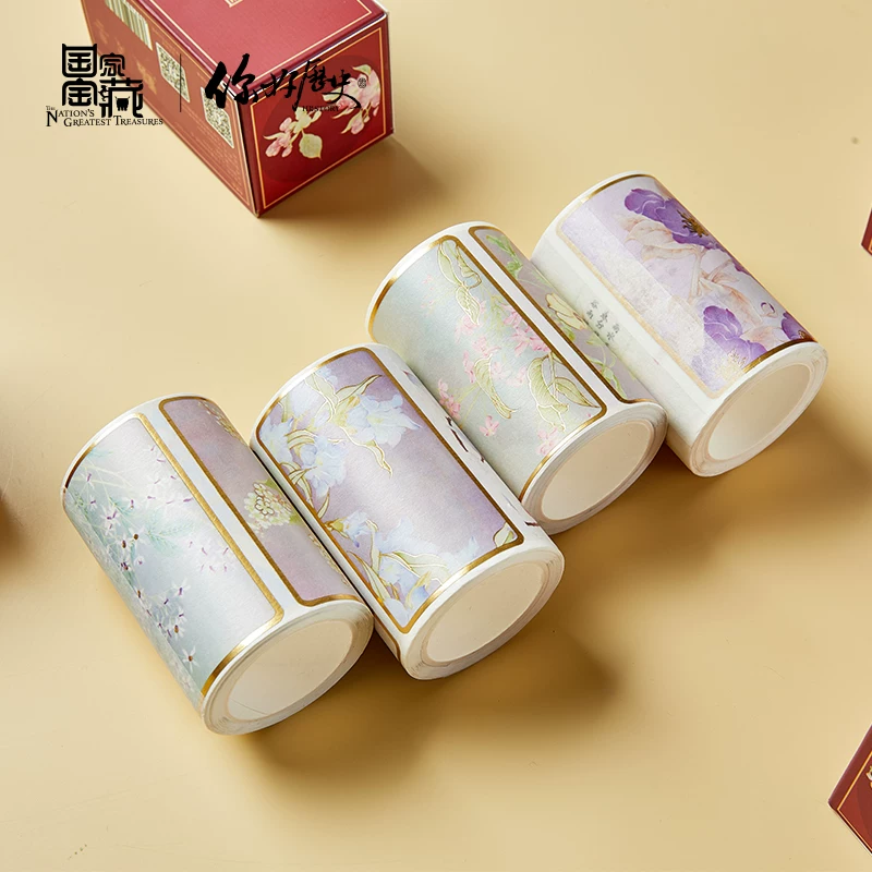 Национальное сокровище Х Hello History Twenty -Four Flower Handbook Sticker Handmade Painting Small Fresh Paper Tape