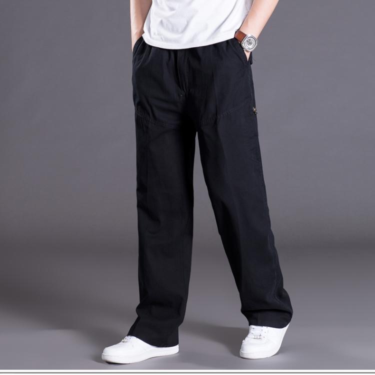 Mùa hè quần mỏng nam giản dị Plus béo XL quần dài rộng Chất liệu cotton nhiều túi shop đồ nam
