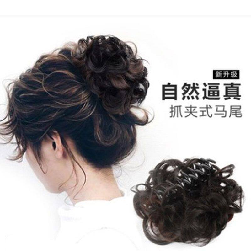 Wig women's head flower jewelry disc hair clip wig big hair bag bud ball head middle-aged and elderly mother fluffy shape
