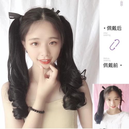 Хвостик, парик, японский кудрявый волнистый ремень на завязках, стиль Лолита, косплей