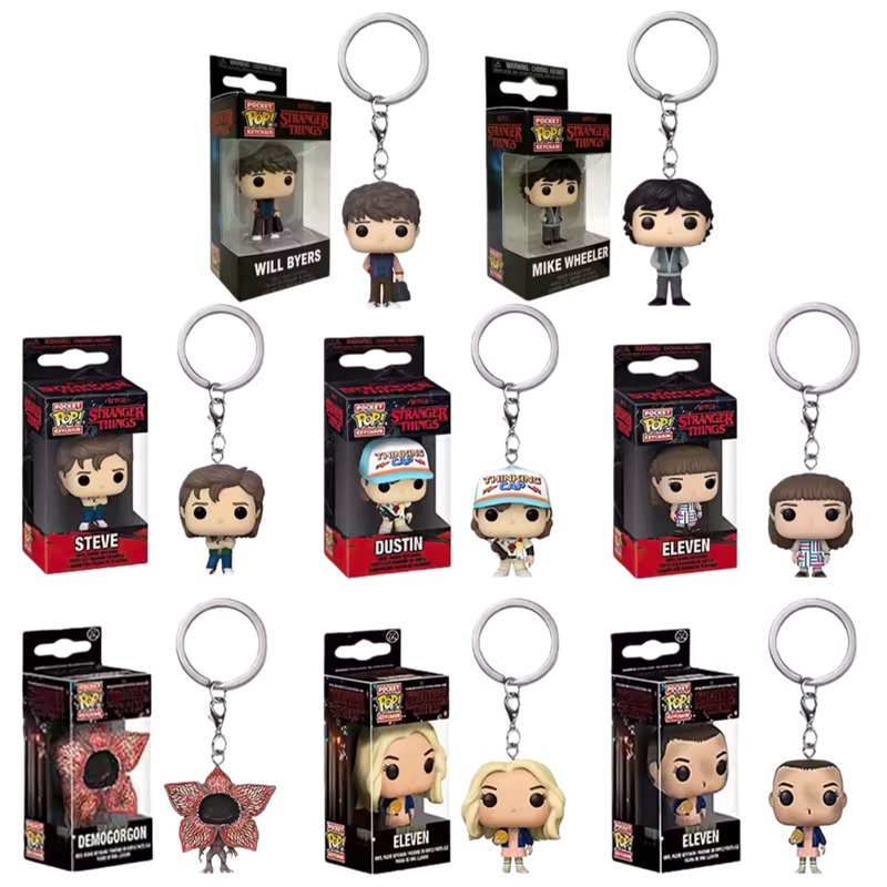Funko Pop Willy Mike Piranha Stranger Things Merchandise Figurines Bag Charms Trendy Toys Keychains Funko Pop Willy Mike Piranha Stranger Things Merchandise Figurines Bag Charms Trendy Toys Keychains