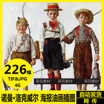 Norman Rockwell Oil Painting Sketch Illustration HD Electronic Picture American 20th-century Decorative Painting Material