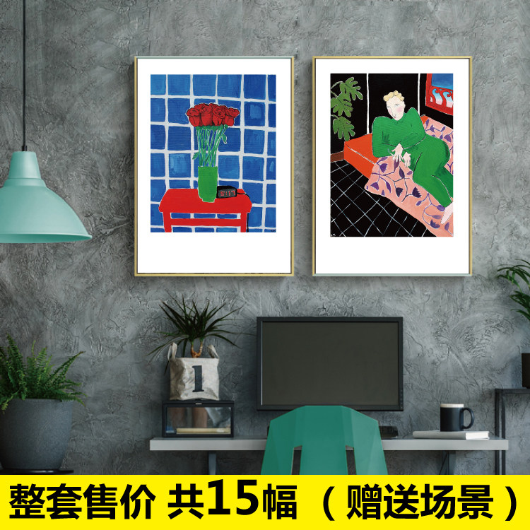 Modern light luxury and minimal abstract painting niche painting art painting porch background picture material