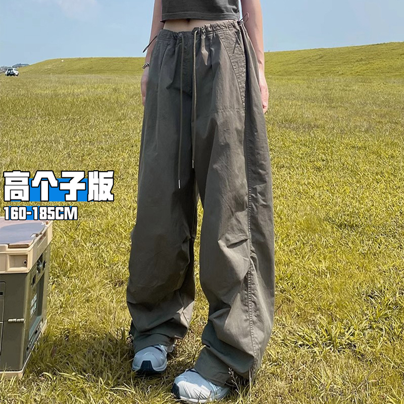 Tall Women's Extra-Long American Retro Military Green Cargo Pants 2026 Spring/Summer New Style Extended Version Jogger Wide-Leg Pants Tall Women's Extra-Long American Retro Military Green Cargo Pants 2026 Spring/Summer New Style Extended Version Jogger Wide-Leg Pants