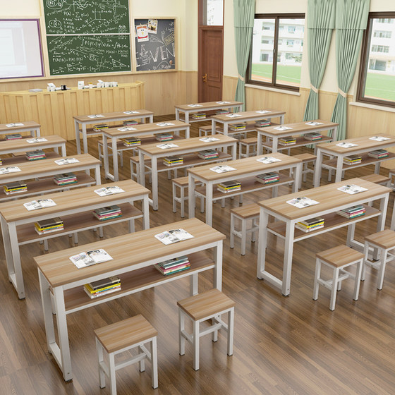 Primary and middle school students' desks and chairs training desk tutoring class desks and chairs combination art table double-layer simple fashion manicure table