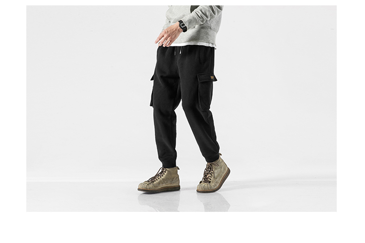 Mùa thu và mùa đông mới cộng với quần nhung dày nam quần bó sát chân lỏng lẻo quần jogger kaki