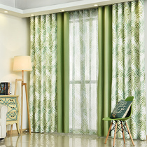 2021 Popular Tropical Rainforest Curtains Finished Shade Cloth Nordic Minimalist Splicing Bedroom Floating Window Living-room Floor Window