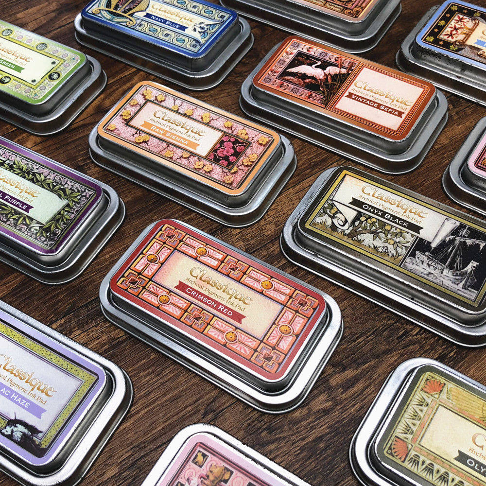 CQ iron box retro red black stamp pad Classique imported hand account clip details Rubber stamp DIY stamp pad