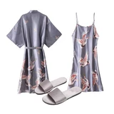 Красный банный халат для невесты, длинная пижама, для подружки невесты, изысканный стиль, большой размер