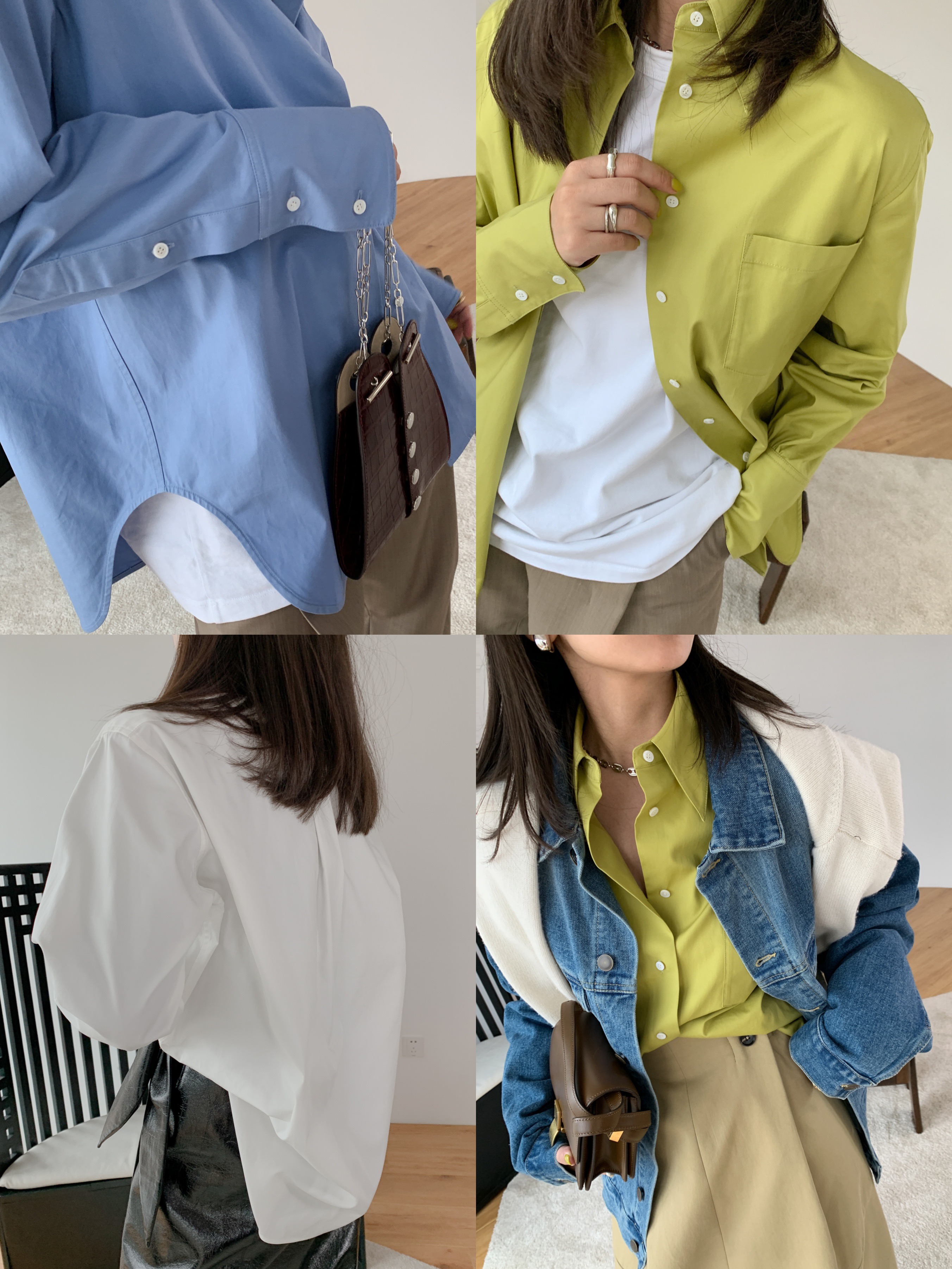 taupe store fashionable refined bi into the thick cotton three-color profile boyfriend shirt ten thousand years classic very wide