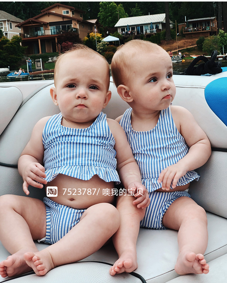 Rufflebutts bé gái chia áo tắm nữ bé sơ sinh sọc tay áo chống nắng áo tắm váy trẻ em