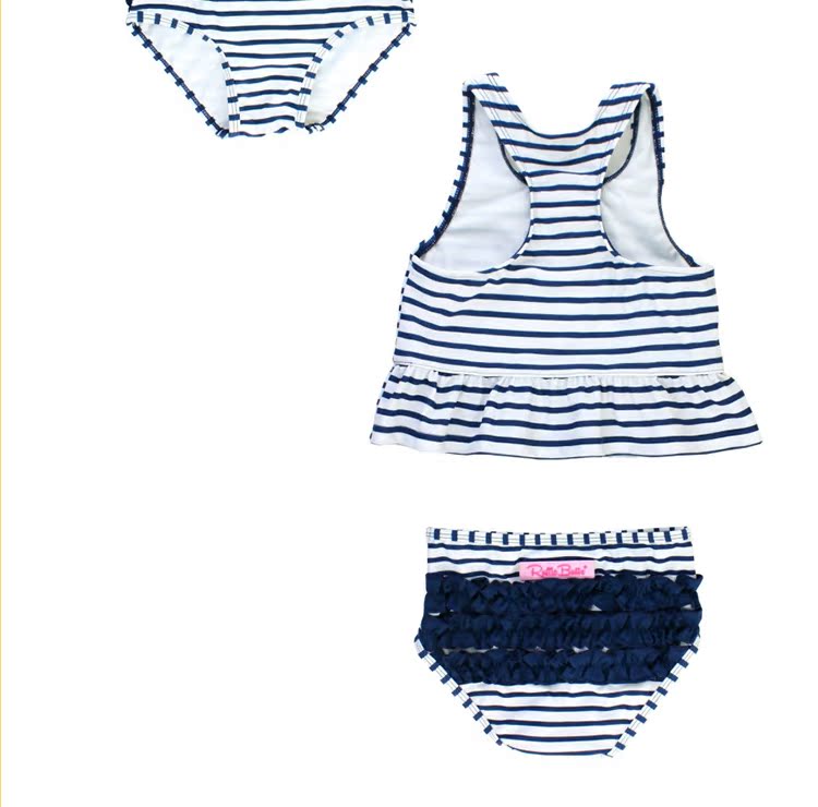 Rufflebutts Girls Navy sọc Split Áo tắm dễ thương Bikini Bow Sun áo tắm chống nắng cho bé
