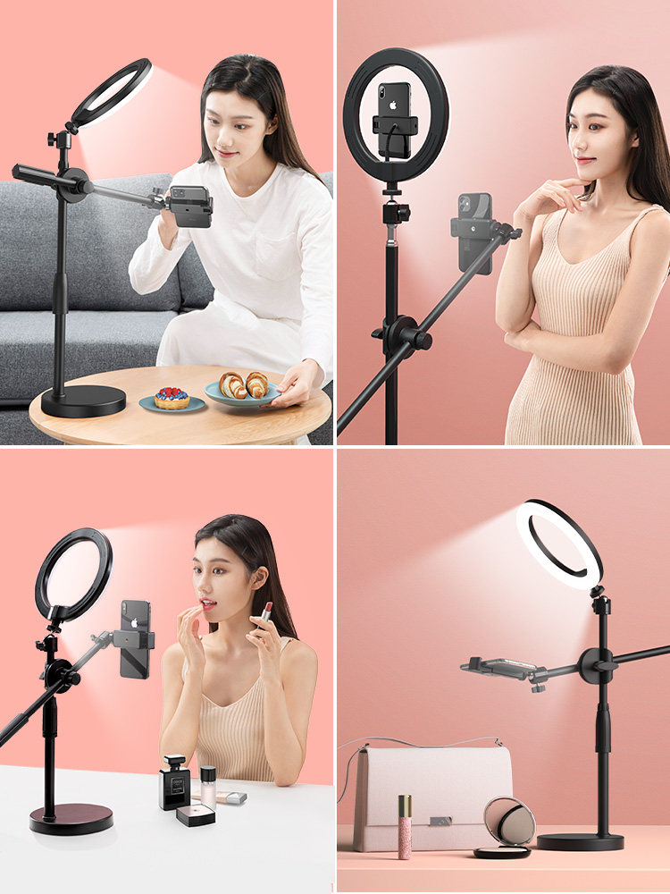 Graduate school re-examination camera dual-camera live mobile phone support frame examination desktop lazy bracket fill light artifact