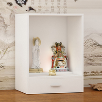 Buddha brand enshrines Taiwan household wall-mounted Buddha statue God of wealth cabinet Guanyin Buddhist niche dedicated table for Taiwan household solid wood