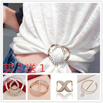 T-shirt closeted corner hem Hem Knotted Clothing Clasp Silk Scarves deity Accessories Clamps Fixed Upscale Brooch Pins