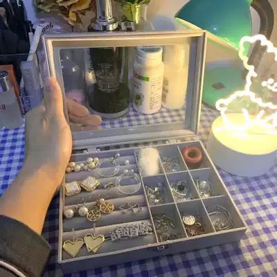 Jewelry box fluffy cloth ice velvet jewelry box ring pendant necklace bracelet earrings jewelry display plate storage