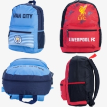 Official Manchester City Liverpool football surrounding fans backpack childrens schoolbag