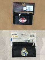 Official Real Madrid ACMilan black team logo nylon wallet fan gift